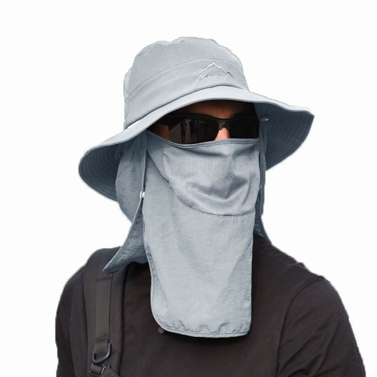 Men's and Women's Quick-Drying Fisherman Hat Summer Outdoor Breathable Sun Hat with Face Cover for Kids Fishing