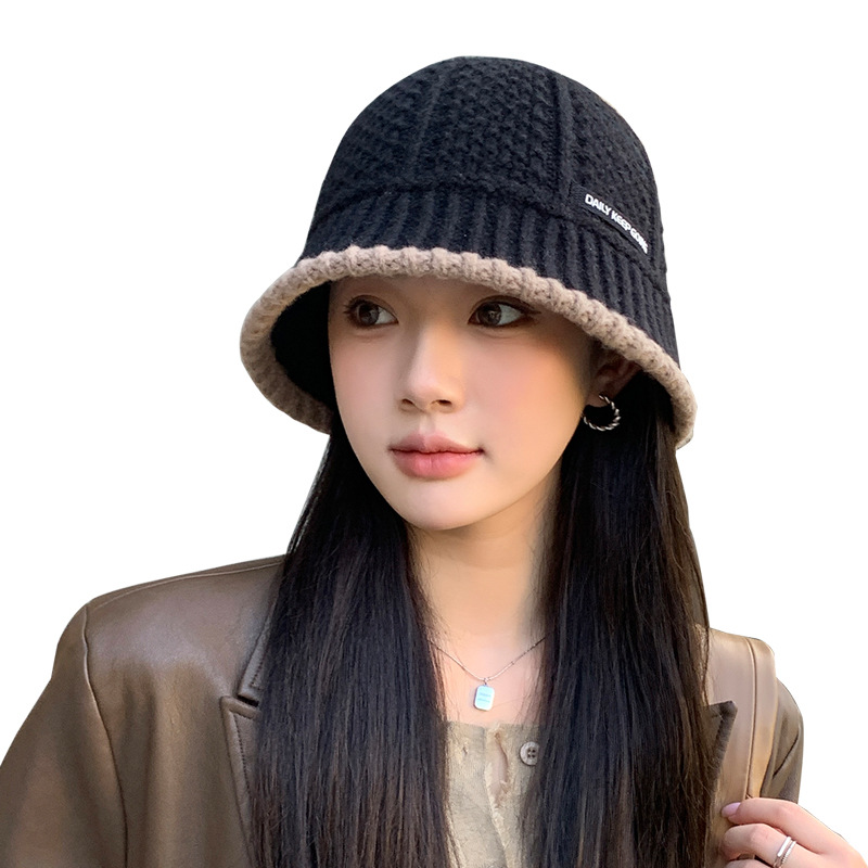 New style hat for women autumn and winter warm bucket bucket hat Korean style face-revealing small face-covering retro all-match basin hat,
