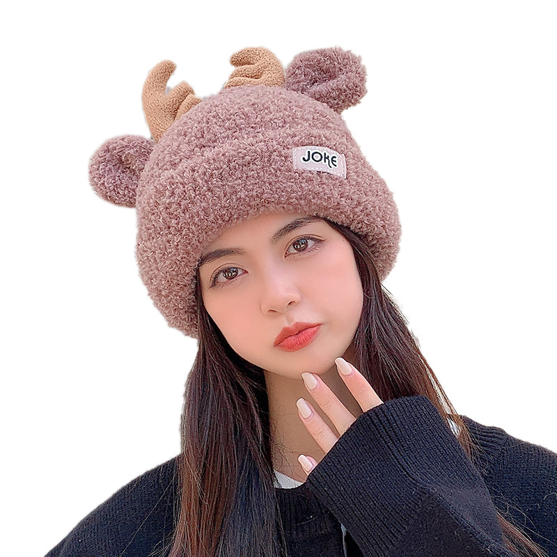 Womens Winter Knitted Beanie Hat with Faux Fur Pom Beanie Warm Knit Skull Cap Beanie for Women