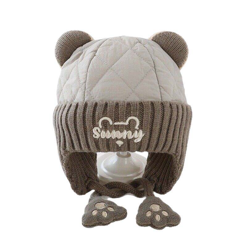 Autumn/Winter Padded Earmuff Korean Style Children's Hat for Boys and Girls Fashionable Winter Warm Windproof Pullover Baby Hat