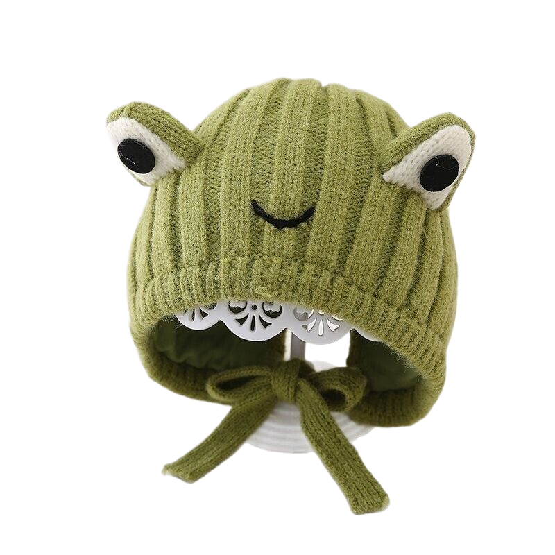 Cute baby hat for autumn and winter, extra thick and with ear flaps, warm pullover hat for toddlers.
