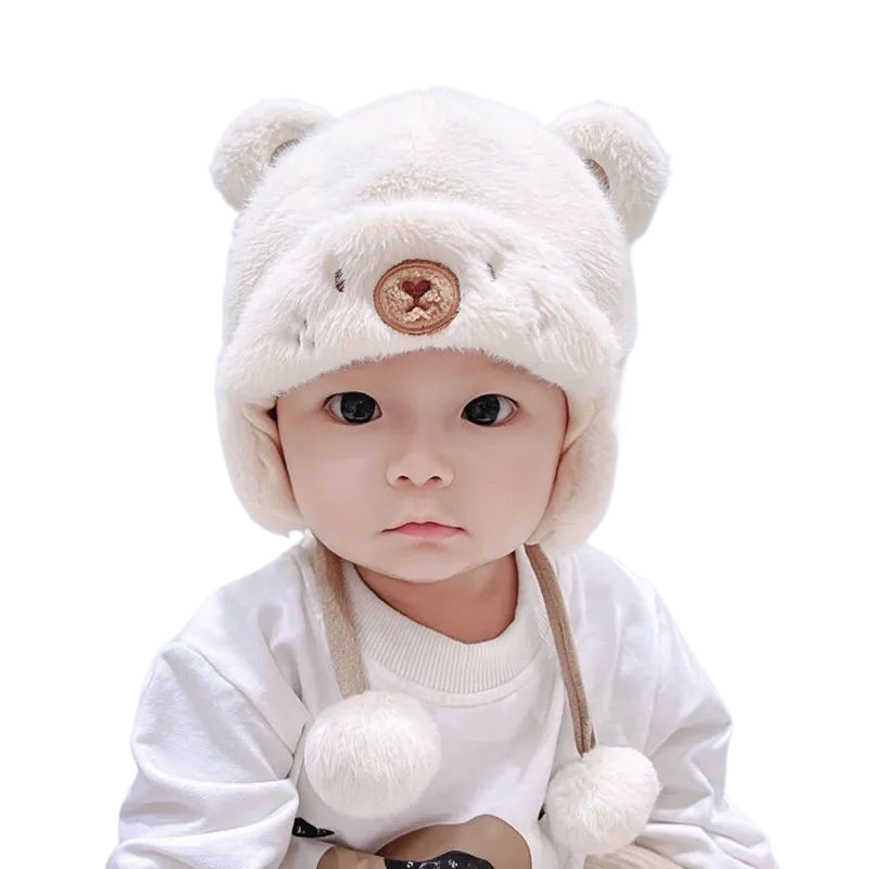 Cute and adorable plush hats for babies aged 5-24 months, perfect for winter. Also includes ear flaps.