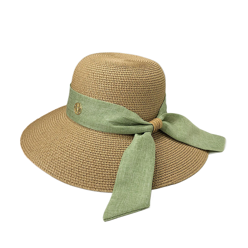 Women's Spring/Summer Straw Hat with Bow, New Style, Wide Brim, Sun Hat, UV Protection Beach Hat