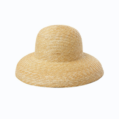 Spring/Summer New Style Round-Top Drooping Brim Straw Hat - Outdoor Sunshade, Stage/Runway Retro Straw Hat
