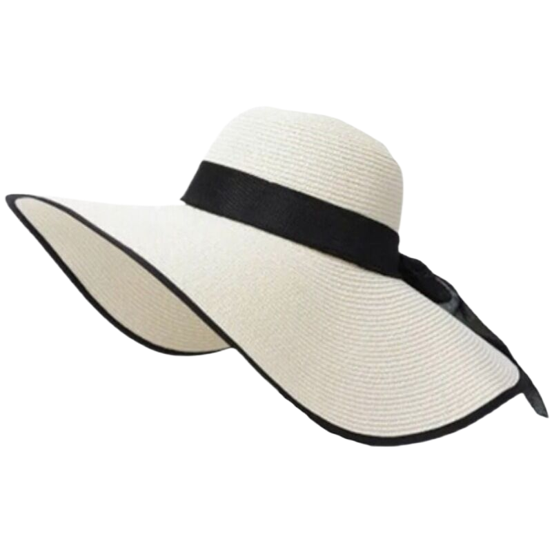 Straw Hat for Women, Summer Beach, Wide Brim, Sun Protection, Versatile, Sun-Protecting, Summer Outing