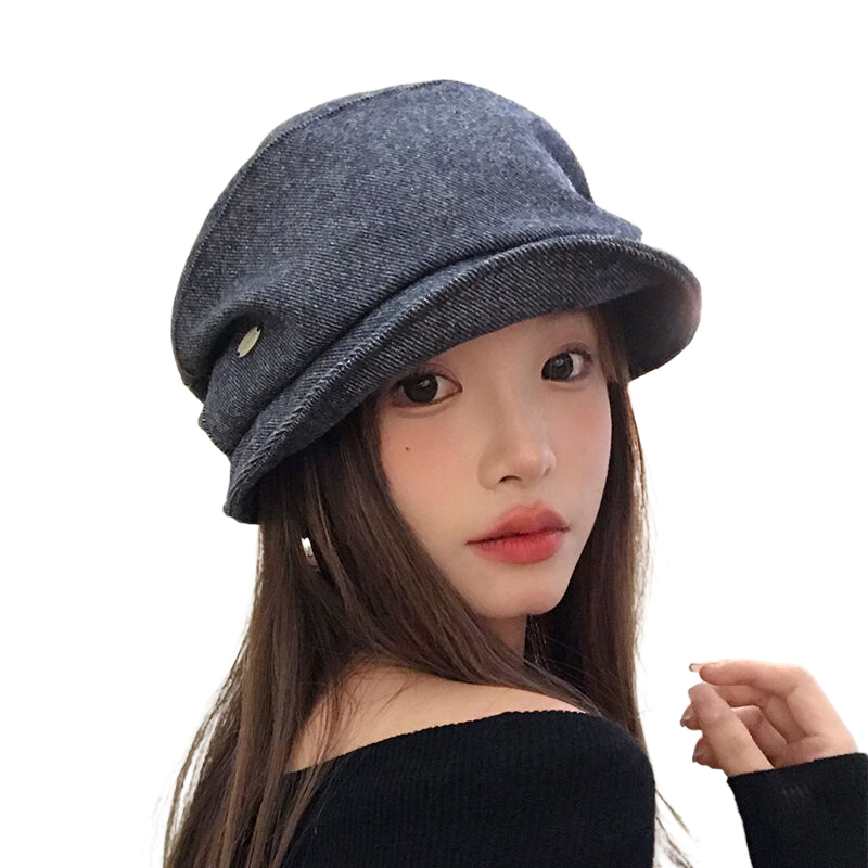 Retro pleated beret for women, autumn and winter, versatile newsboy cap, face-slimming octagonal painter's hat