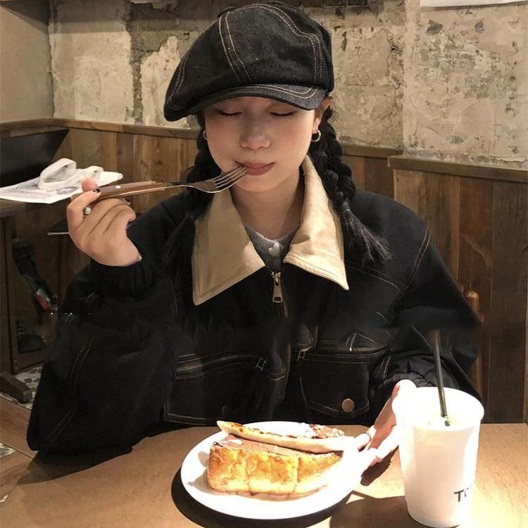 Women's beret hat, autumn and winter style, popular on Instagram, versatile sun hat, sun protection, Korean and Japanese style, octagonal hat, suitable for small head sizes.