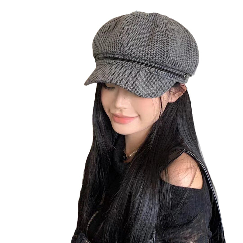 Autumn/Winter Beret for Women, Korean Style, Versatile, Face-Slimming Octagonal Hat, Vintage Retro Newsboy Cap, Japanese Style Painter's Hat