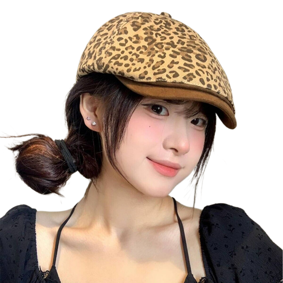 British style retro forward cap for women, suitable for spring and autumn, versatile, can be worn backwards, beret style, fashionable, suitable for large head sizes, makes face look smaller.